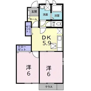 エレガンス壱番館【1階】の間取り