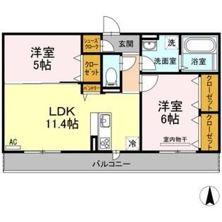 フルス吉備津【3階】の間取り