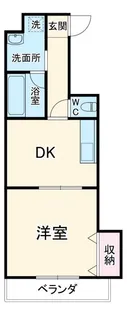 1DKの間取り画像