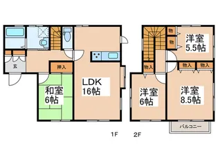 神奈川県横浜市青葉区みすずが丘【一戸建】の間取り
