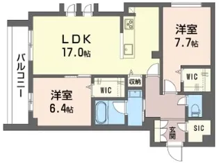 新築:WTB大塚【2階】の間取り