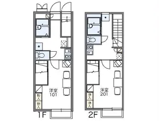 レオパレスリバティ・ハシ【2階】の間取り