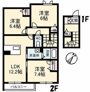 メゾン・ド・プルメリア II【2階】の間取り