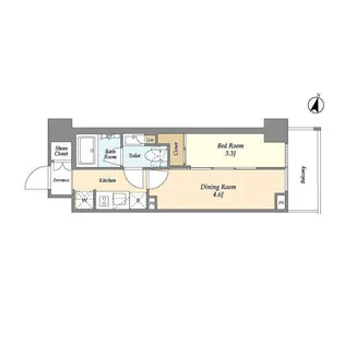 1DKの間取り画像