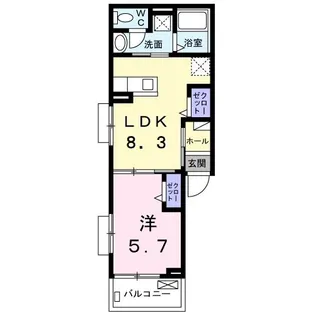カーサ・ヴェルデ 梶【3階】の間取り