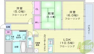 グランドール泉中央【4階】の間取り