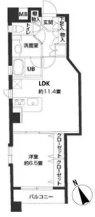 カスタリア新富町IV【10階】の間取り