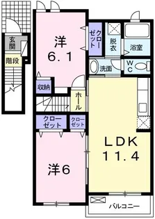 ソレイユ レヴァーB【2階】の間取り
