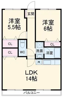 パオ・ヤマニシ【2階】の間取り