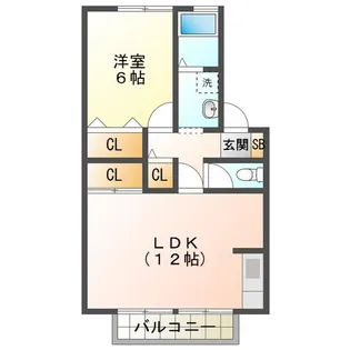 アニバーサリー B【1階】の間取り