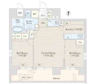 グランレスト渋谷大山町【7階】の間取り