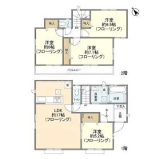 東京都葛飾区水元2【一戸建】の間取り