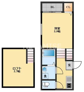 MODERN PALAZZO 堂崎Liebe【1階】の間取り