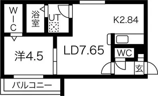 ラピスブラオ厚別中央【3階】の間取り