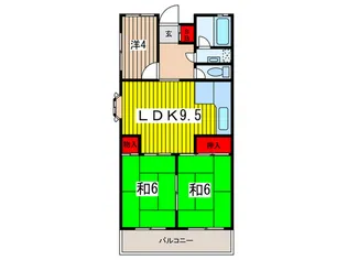 グリーンハイツ5【4階】の間取り