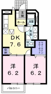 カサ フェリスA棟【1階】の間取り
