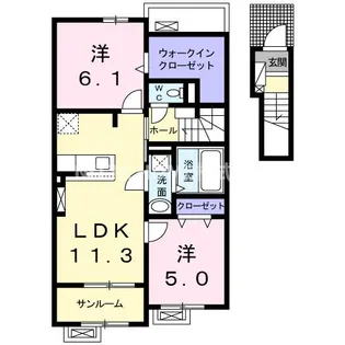 カーサ ミランダII【2階】の間取り