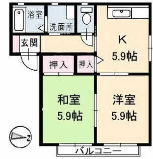 オータムK B棟【2階】の間取り