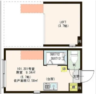 ハーモニーテラス町屋II【2階】の間取り