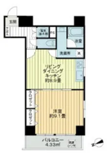 ライオンズマンション蒲田【4階】の間取り