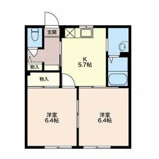 パイン・ウインド【1階】の間取り