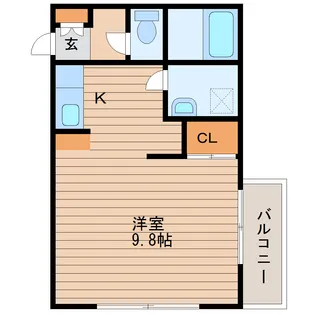 グランドヒルズ大梶【1階】の間取り