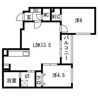 インフィニト月寒中央コート【4階】の間取り