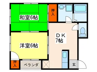 ミドリアパート【2階】の間取り