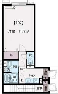 イクシオ江北【1階】の間取り