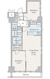 クレジデンス東銀座【10階】の間取り
