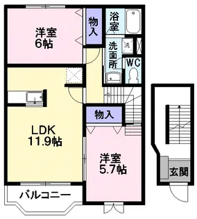 フォンテーヌ【2階】の間取り