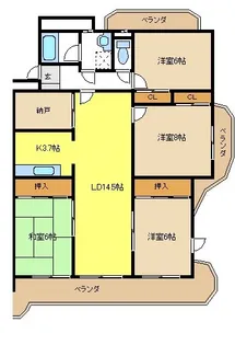 サンリバーK【4階】の間取り