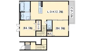 メゾンドボヌール秀B棟【2階】の間取り
