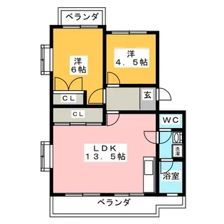 グランデール栄B【3階】の間取り