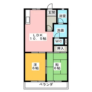 リバティはやの A【1階】の間取り