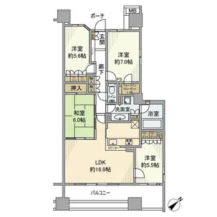 センターフォート【6階】の間取り