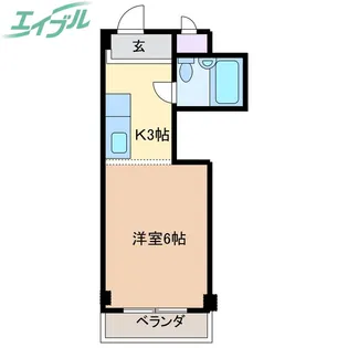 ベース浜田【6階】の間取り