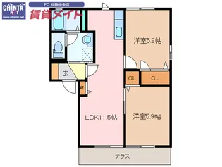 カリメーラ C棟【1階】の間取り