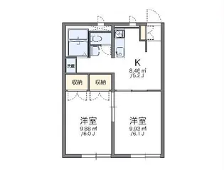 レオパレスKAORUII【2階】の間取り