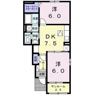 ロータス坂本E【1階】の間取り