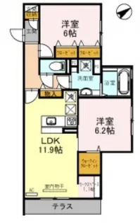 セジュールドソレイユ2 B棟【3階】の間取り