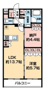 セジョリ板橋坂下II【5階】の間取り