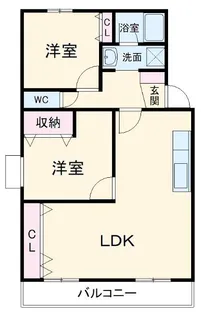 ベルシャトーまき【2階】の間取り