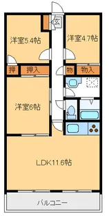 メゾンドシャルマンI【1階】の間取り