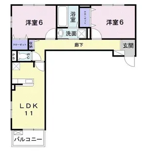 アルカンジュ光 壱番館【2階】の間取り