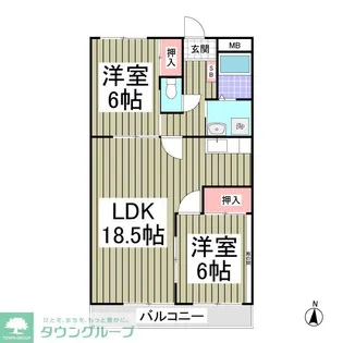 エルヴェ武里【2階】の間取り