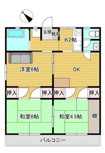 天神コーポ若葉【2階】の間取り