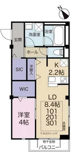 パーシモンフォレスト45【2階】の間取り