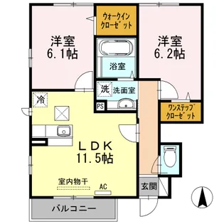 フロンティアA棟【1階】の間取り