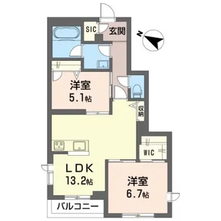 コンスティテューション【2階】の間取り